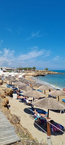 Gouves Beach, la spiaggia principale del villaggio, Creta